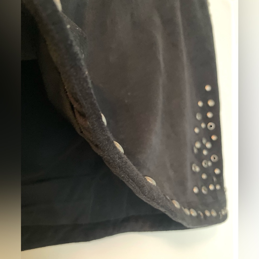 NWT Black Suede Studded Mini Skirt - Picture 3 of 6